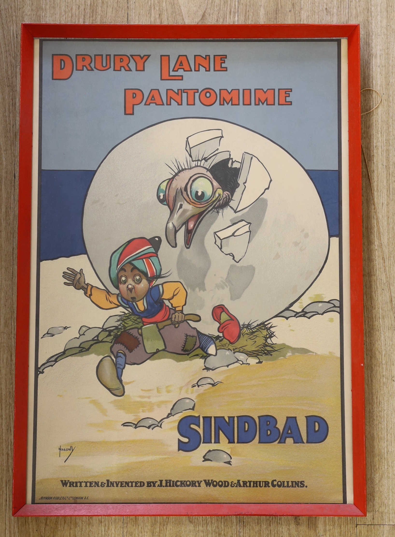 John Hassell (1868-1948), original poster for 'Sindbad' Drury Lane pantomime, circa 1906, 73 x 51cm
